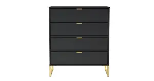 Madrid 4 Drawer Chest in Black Ash (Ready Assembled)