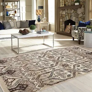 Beige Geometric Pattern Rug - Georgia