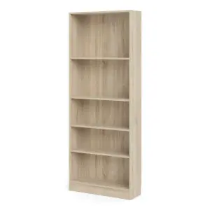 Basic Tall Wide Bookcase (4 Shelves) in Oak