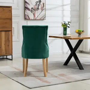 Ravenna Velvet Dining Chairs - Set of 2 - Green