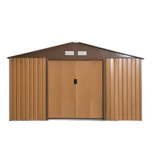 11 ft. W x 13 ft. D Metal Garden Shed Brown