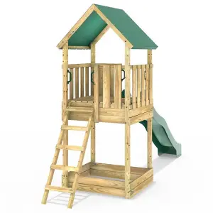 Rebo Modular Wooden Climbing Frame Adventure Playset - Tower Canvas Roof