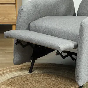 HOMCOM Push Back Recliner Chair Fabric Reclining Armchair for Bedroom Grey