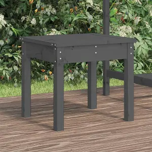 Berkfield Garden Bench Grey 50x44x45 cm Solid Wood Pine