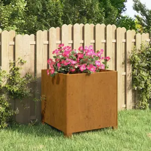 Berkfield Planter with Legs Rusty 42x40x43 cm Corten Steel