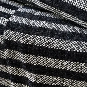 Catherine Lansfield Stripe Chenille 130x170cm Blanket Throw Black