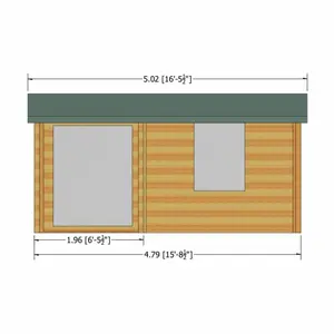 Caratunk 16 x 12 Ft Tongue and Groove Log Cabin Yes