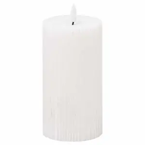 Luxe Collection Natural Glow 3x6 Textured Ribbed LED Candle