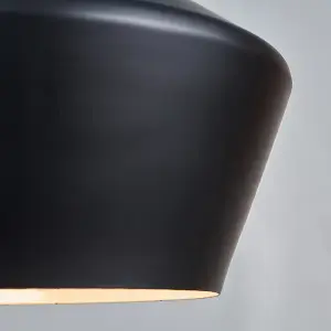 ValueLights Otis Contemporary Matt Black Flared Angular Ceiling Pendant Light Shade