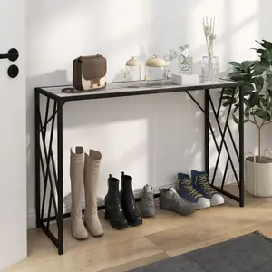 HOMCOM Vintage Sofa Table, Metal Frame Console Table for Hallway Living Room