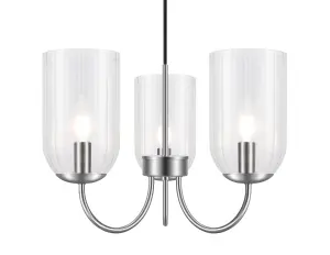 GoodHome Salford Round Clear Chrome effect 3 Lamp LED Pendant ceiling light, (Dia)470mm