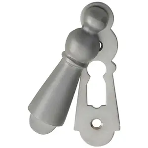 73mm Large Lock Profile Escutcheon 40mm Fixing Centres Satin Chrome