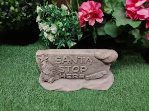 Stone Cast Christmas Sign for Garden / Xmas Stone Lawn Sign