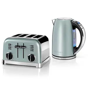 Cuisinart Style Light Pistachio Multi-Temp Kettle & 4 Sl Toaster Breakfast Set