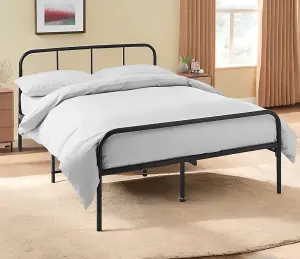 House of Home King Size Bed Frame Metal with Large Under-Bed Storage Space, Reinforced Bars, and Easy Assembly