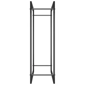 Berkfield Firewood Rack Matt Black 80x28x86 cm Steel