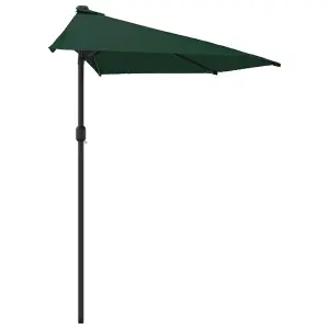 Berkfield Balcony Parasol with Aluminium Pole Green 300x150 cm Half