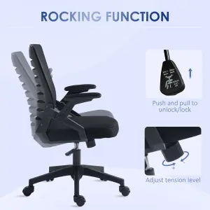 Vinsetto Mesh Office Chair Home Swivel Task Chair w/ Lumbar Support, Arm, Black