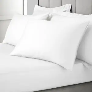 Bianca Fine Linens 400 Thread Count Cotton Sateen Standard 50x75cm Pack of 2 Pillow cases with envelope closure White