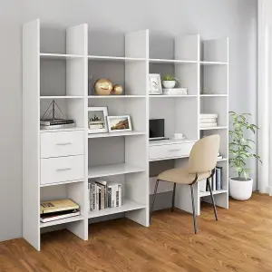 Berkfield Book Cabinet White 40x35x180 cm Engineered Wood