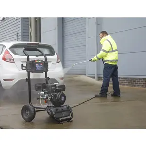 Petrol Powered Pressure Washer - 6.5hp Engine - 220bar - 5m Pressure Hose