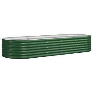 Berkfield Garden Planter Powder-coated Steel 224x80x36 cm Green