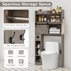 COSTWAY Over The Toilet Storage Cabinet Bathroom Organizer Toilet Rack