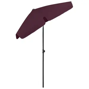 Berkfield Beach Umbrella Bordeaux Red 180x120 cm