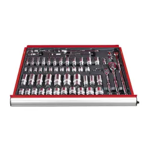 Sealey Tool Tray with Socket Set 55pc 3/8" & 1/2"Sq Drive TBT31