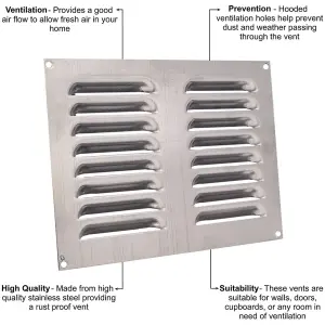 AFIT Stainless Steel Louvre Air Vent 242 x 165mm