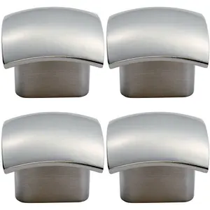 4x Convex Face Cupboard Door Knob 33 x 30.5mm Satin Nickel Cabinet Handle