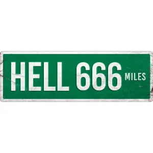 Grindstore Hell 666 Miles Plaque Green/White (One Size)