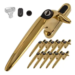 Yale Sparta Cockspur Window Handle (10 Pack) - Gold, Left, 21mm