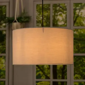 ValueLights Reni Grey Fabric Large Ceiling Pendant Lamp Shade