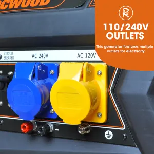 RocwooD Petrol Generator Electric Start 2800W 8HP 3.4KVA