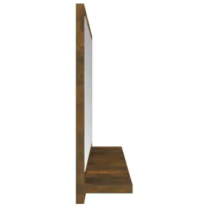 Berkfield Bathroom Mirror Smoked Oak 40x10.5x37 cm Engineered Wood