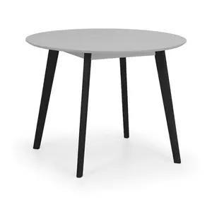 Aramis Round Solid Wood Base Dining Table Light Grey / Black