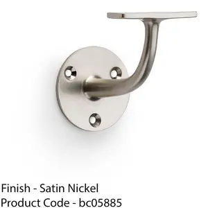 Heavy Duty Stair Handrail Bannister Bracket Arm - Satin Nickel 82mm Proj Holder