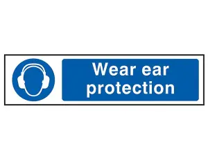 Durable Scan Wear Ear Protection Sign - 200 x 50mm PVC