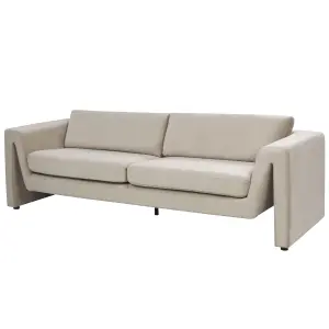 Beliani Modern Velvet Sofa Taupe MAUNU