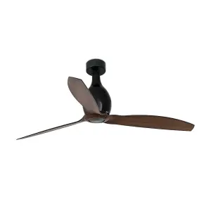 Luminosa Mini-Eterfan Matt Black, Wood Ceiling Fan With DC Motor Smart - Remote Included