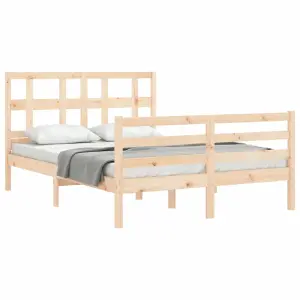 Berkfield Bed Frame with Headboard 120x200 cm Solid Wood