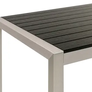 Garden Table Synthetic Material Black-Silver VERNIO