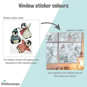 Christmas Robins Window Stickers (Large size) 43 Christmas Window Decorations Reusable Removable