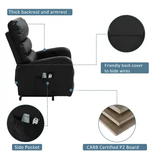 Power Massage Lift Recliner Chair with Heat & Vibration for Elderly, Heavy Duty and Safety Motion Reclining Mechanism