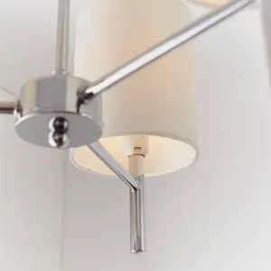 Anson Lighting Phoenix 3lt Semi Flush light finished in Chrome plate and vintage white fabric