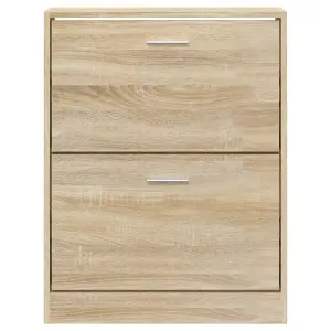 Shoe Cabinet Oak 59x17x81 cm Engineered Wood