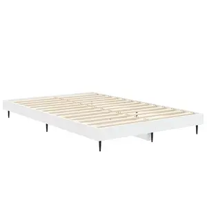 Berkfield Bed Frame White 120x190 cm 4FT Small Double Engineered Wood