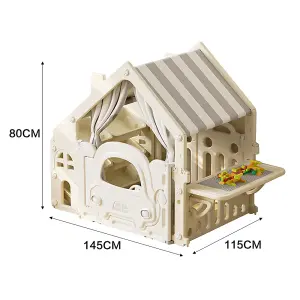 Plastic Playhouse Outdoor Play Games with Building Block Table