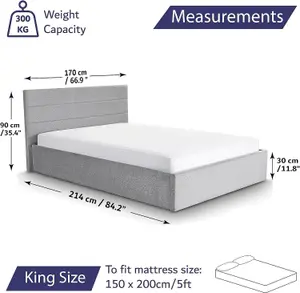 Oslo King Size Ottoman Bed Frame With Hybrid Mattress